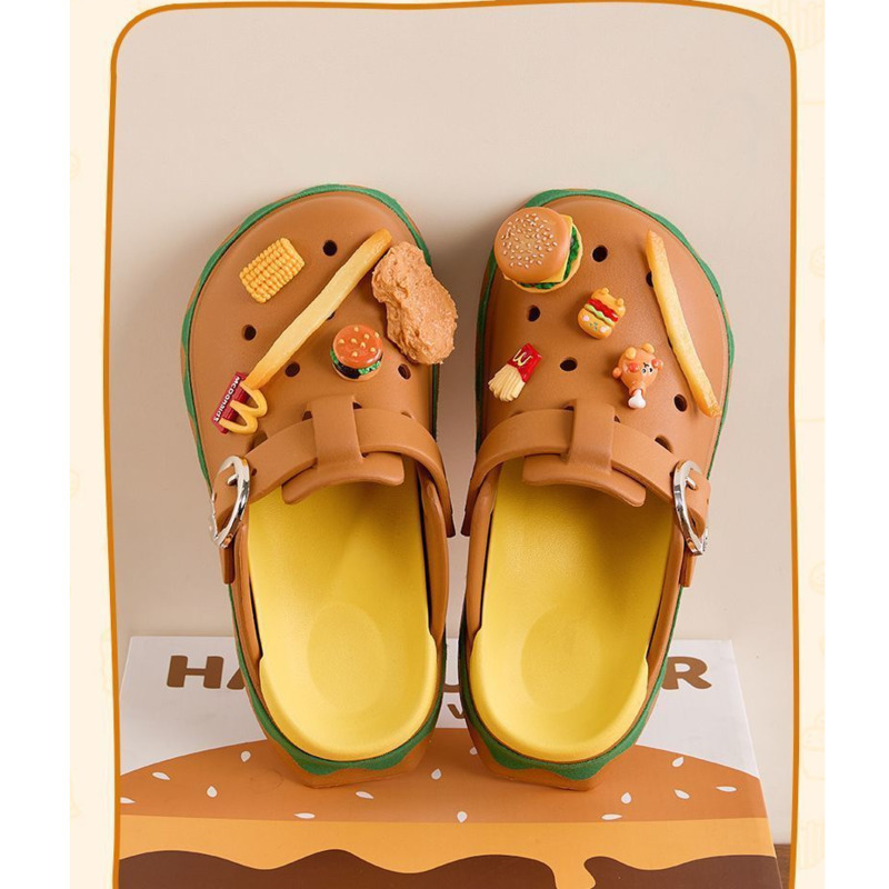 Funny Hamburger Summer Slipper - Summer Clothing Wraps ulasan dan harga