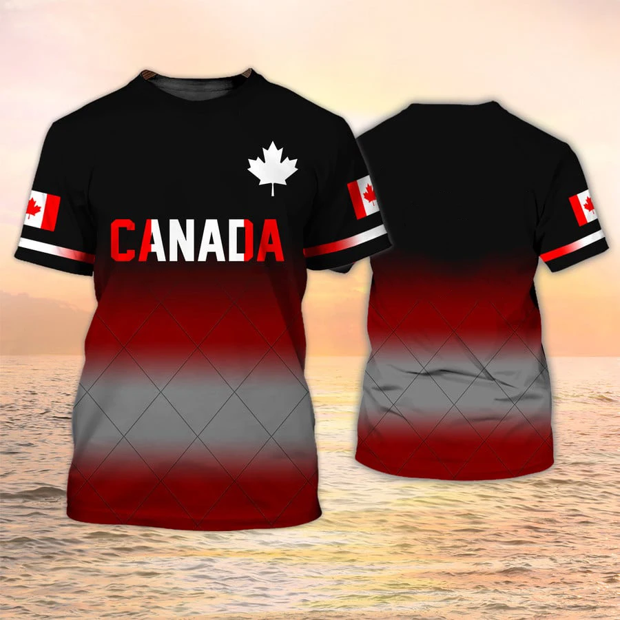 Canada Flag 3D Print T-Shirts  - Summer Clothing Women Canada ulasan dan harga