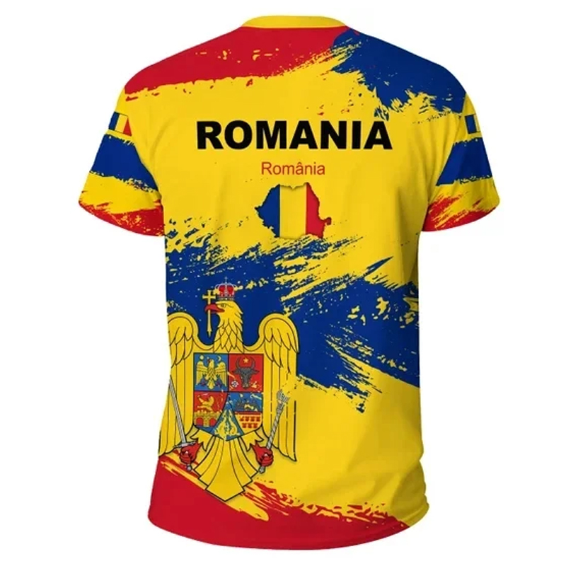 Romania Flag Graphic T Shirt f - Summer Clothing Wholesale ulasan dan harga