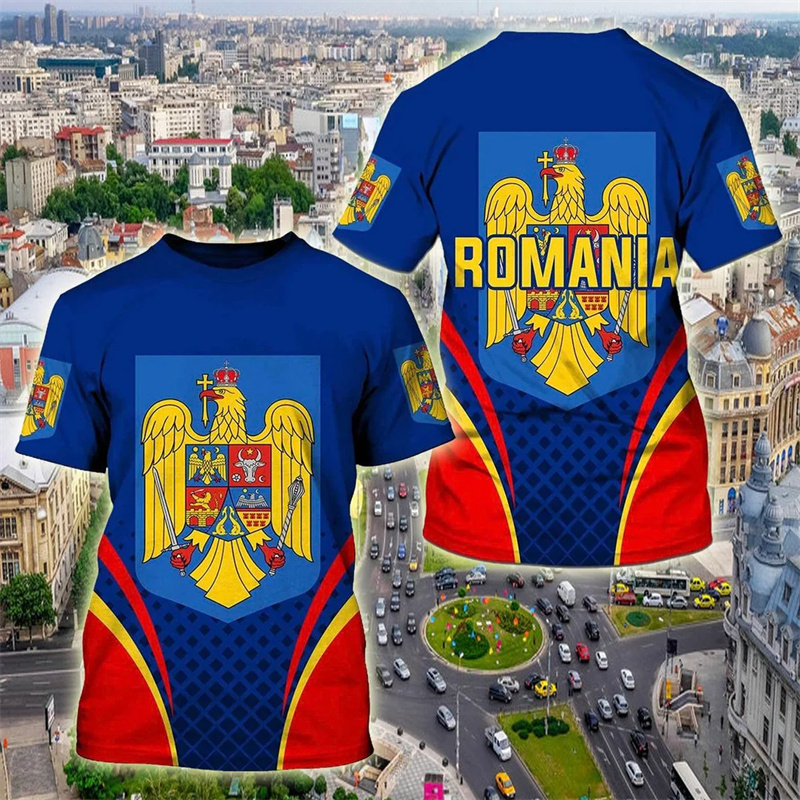 Romania Flag Graphic T Shirt f - Summer Clothing Wholesale ulasan dan harga